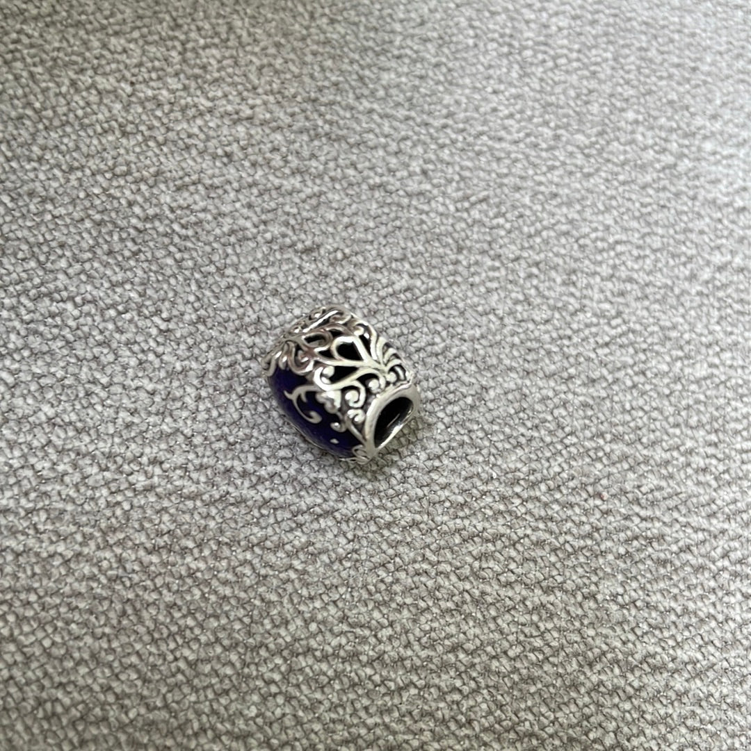 Genuine Pandora Purple Enamel Regal Beauty Openwork