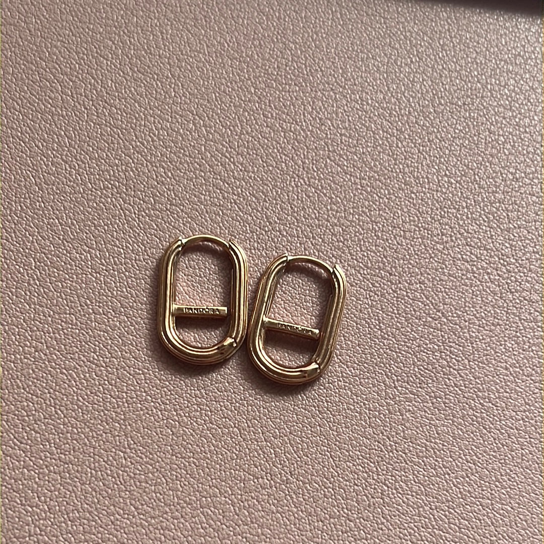 Genuine Pandora Rose Gold Me Link Hoop Earrings Beautiful