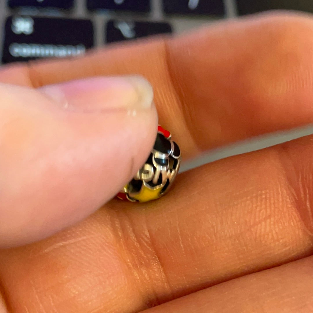 Genuine Pandora Disney Parks Exclusive Enamel Mickey Mania Openwork Charm