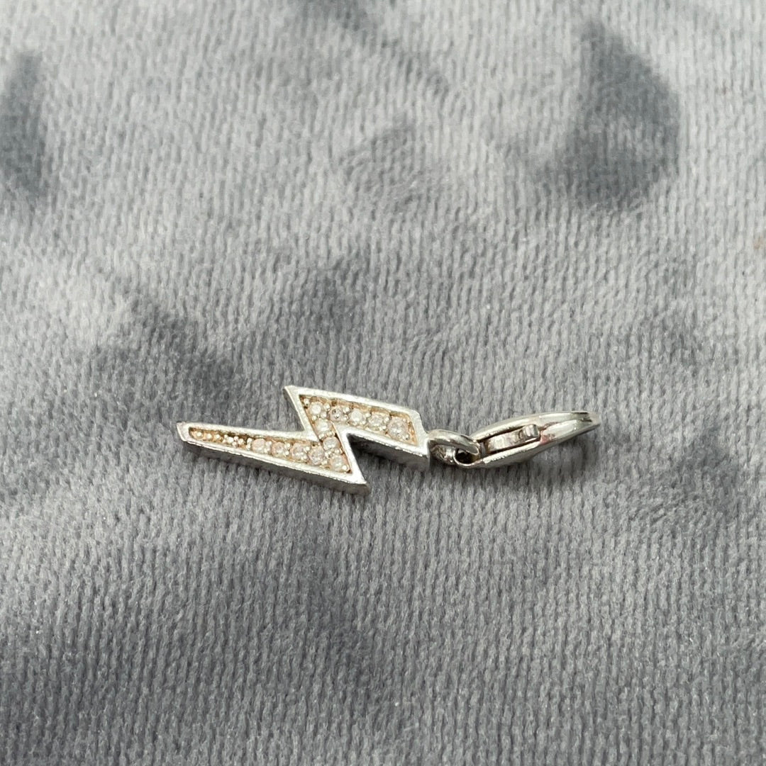 Genuine Thomas Sabo Pave Lightening Bolt Dangle Clip Charm