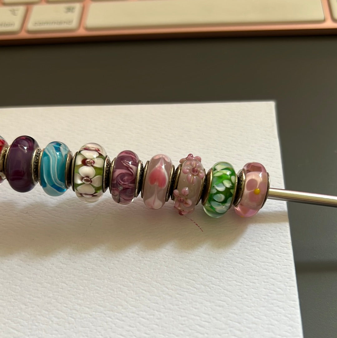 Sterling Silver Multi-Coloured Murano Charm Bundle 10 Charms
