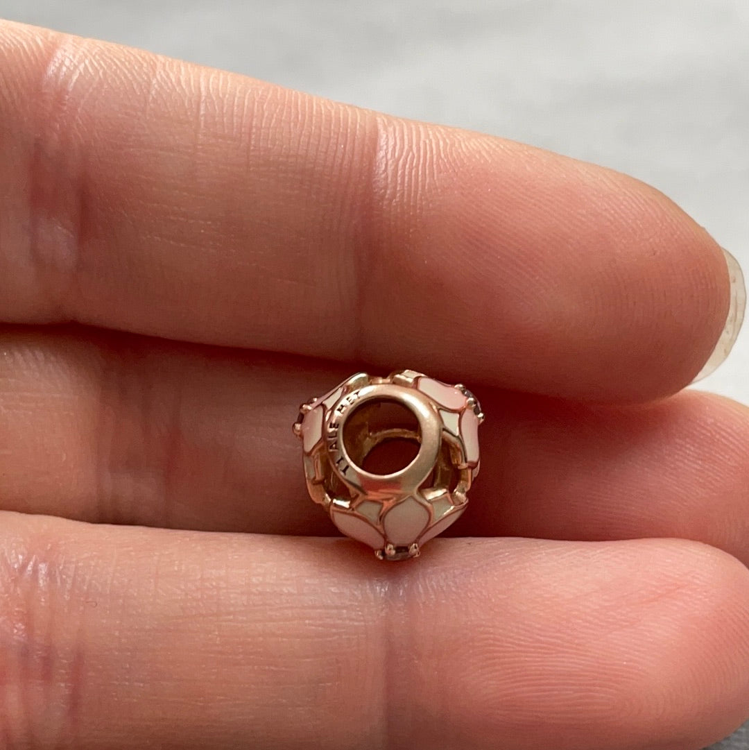 Genuine Pandora Brand New Rose Gold Flower Magnolia Enamel Charm