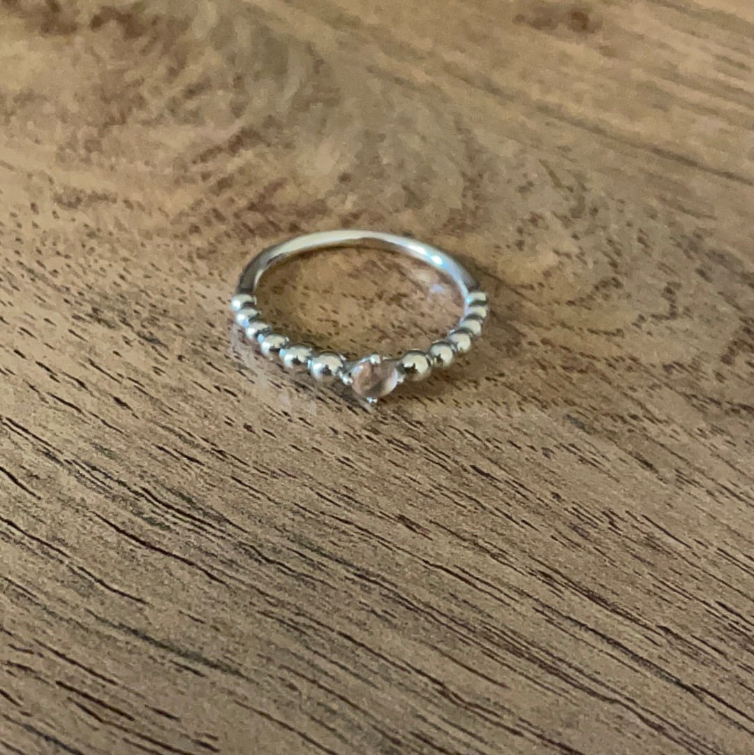 Genuine Pandora New Style Pale Pink Birthstone Ring 54