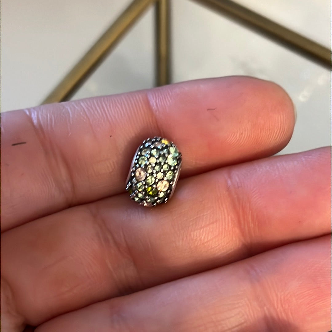 Genuine Chamilia Green and Gold CZ Sparkle pave charm