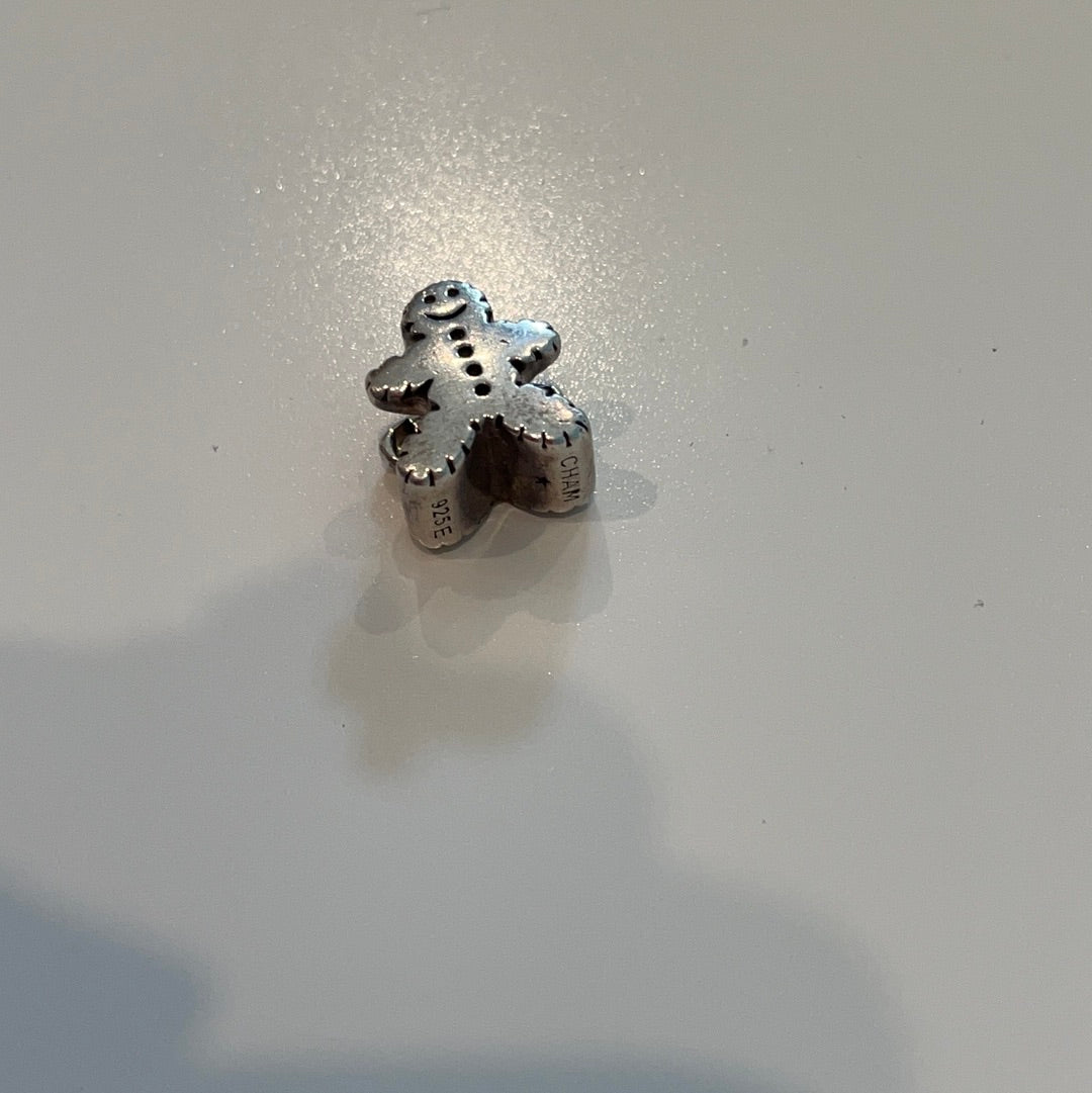 Genuine Chamilia Gingerbread Man Christmas Charm