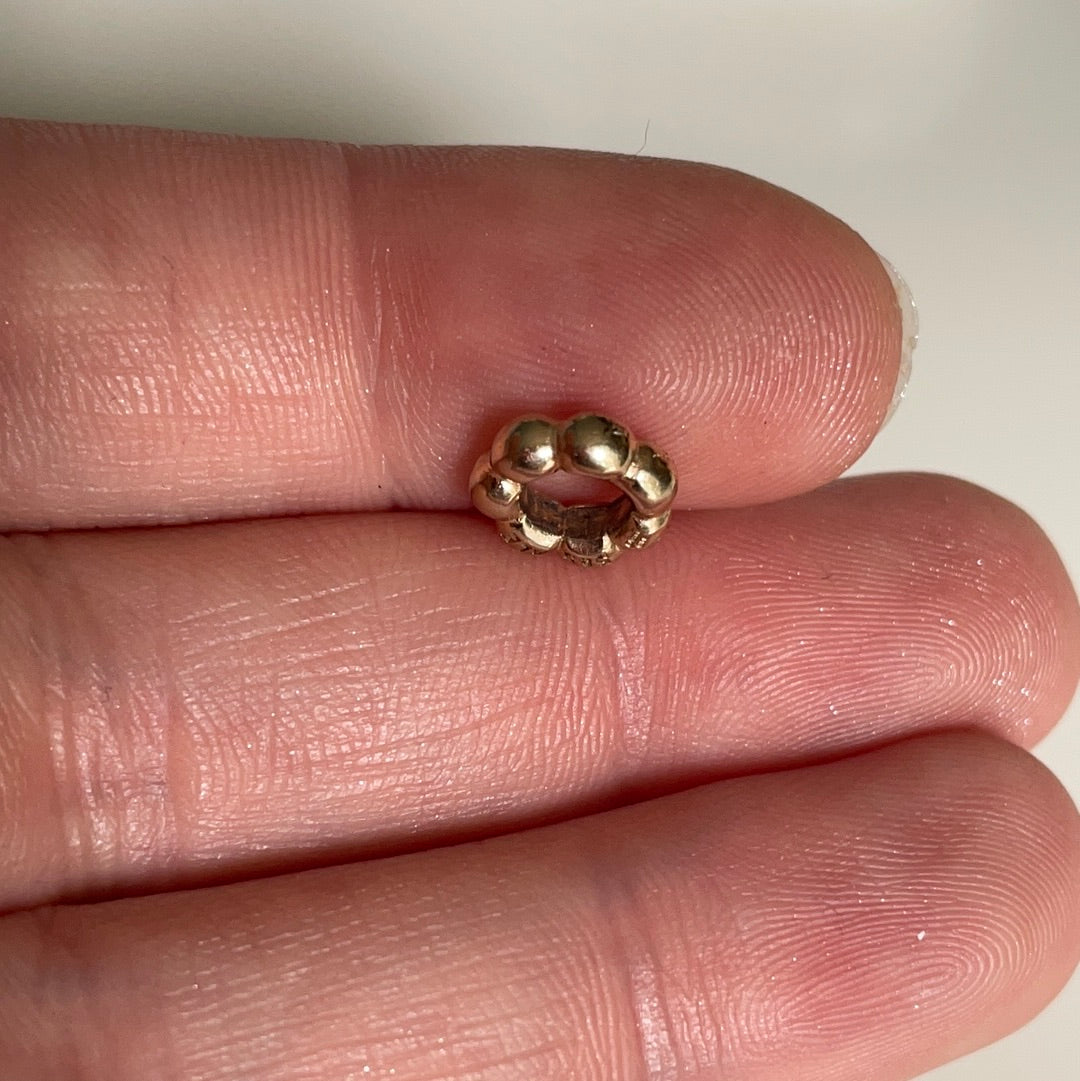 Genuine Pandora Solid 14ct Gold Bubble Bobble Spacer Charm HTF
