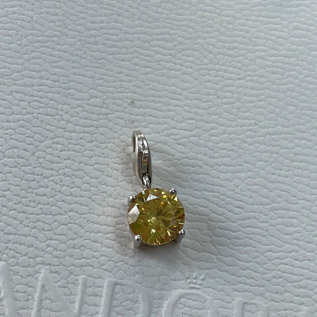 Genuine Thomas Sabo Yellow Citrine Stone CZ Clip Charm