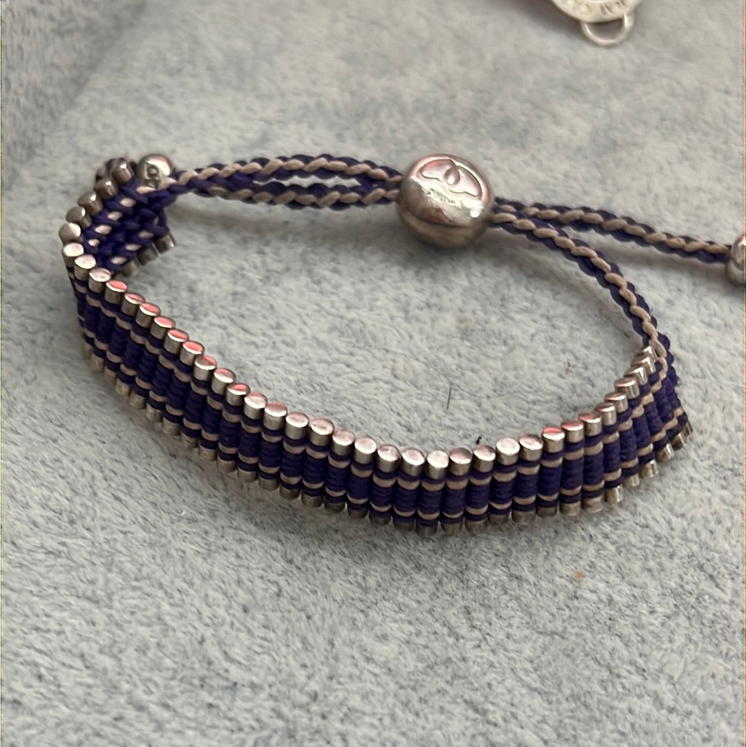 Genuine Links of London Purple Material Woven Sweetie Friendship Bracelet Limited Edition