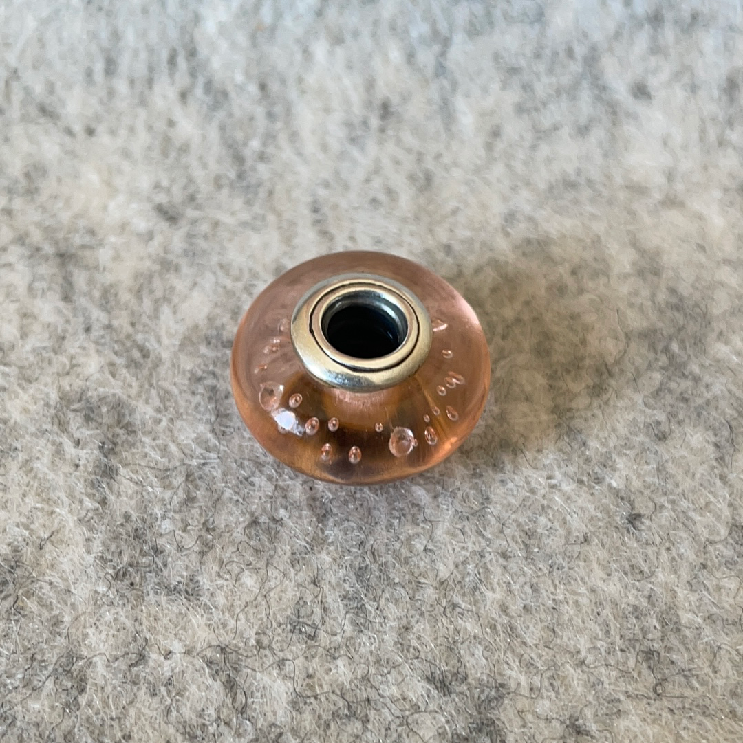 Genuine Pandora Golden Pinky Glass Murano Charm