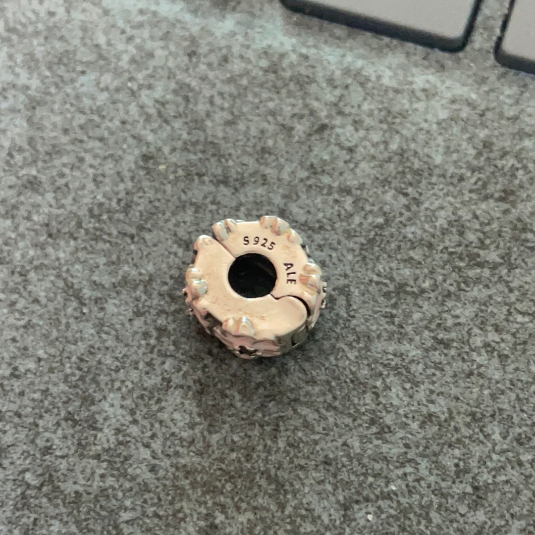 Genuine Pandora Pink Magnolia Flower Bloom Clips Pair