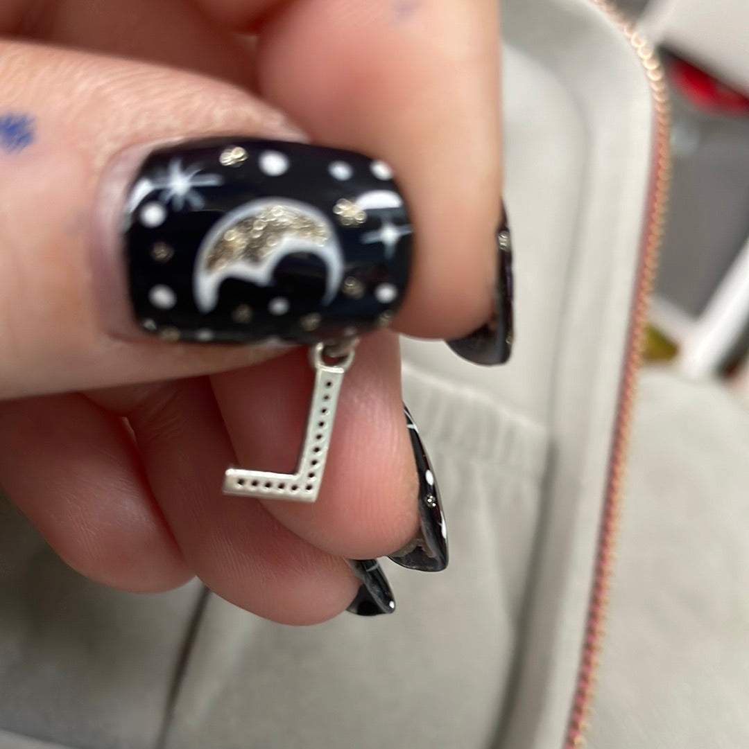 Genuine Pandora Letter L Pave Dangle Charm