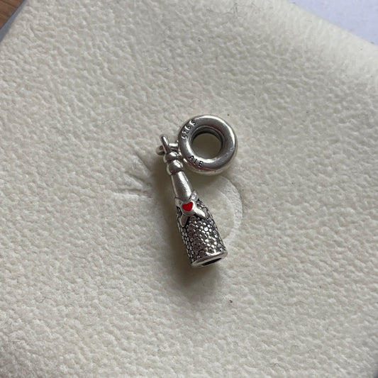 Genuine Pandora Celebration Champagne Bottle Pave Dangle Charm