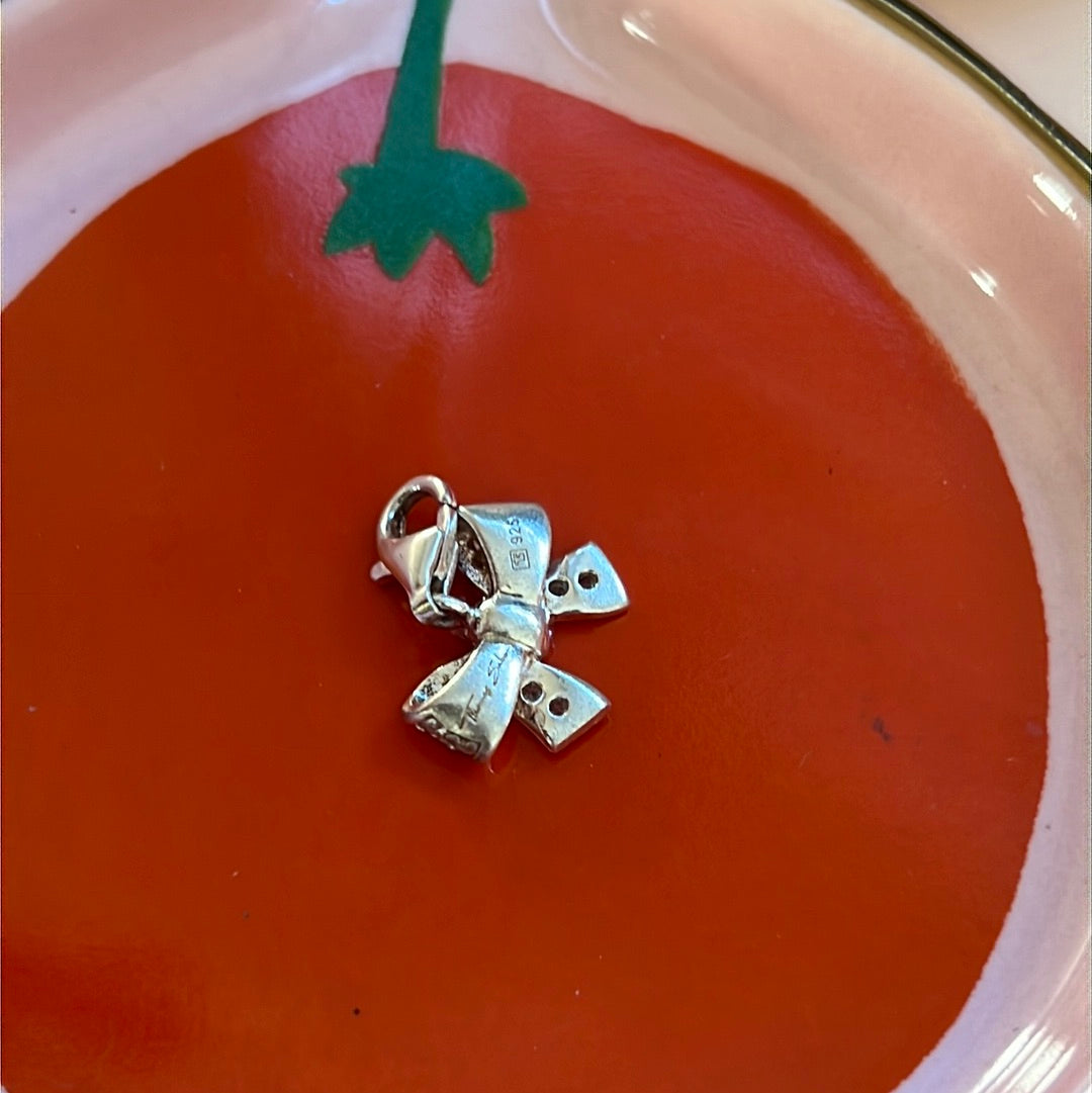 Genuine Thomas Sabo Sterling Silver Dangle Clip Pave Bow Charm