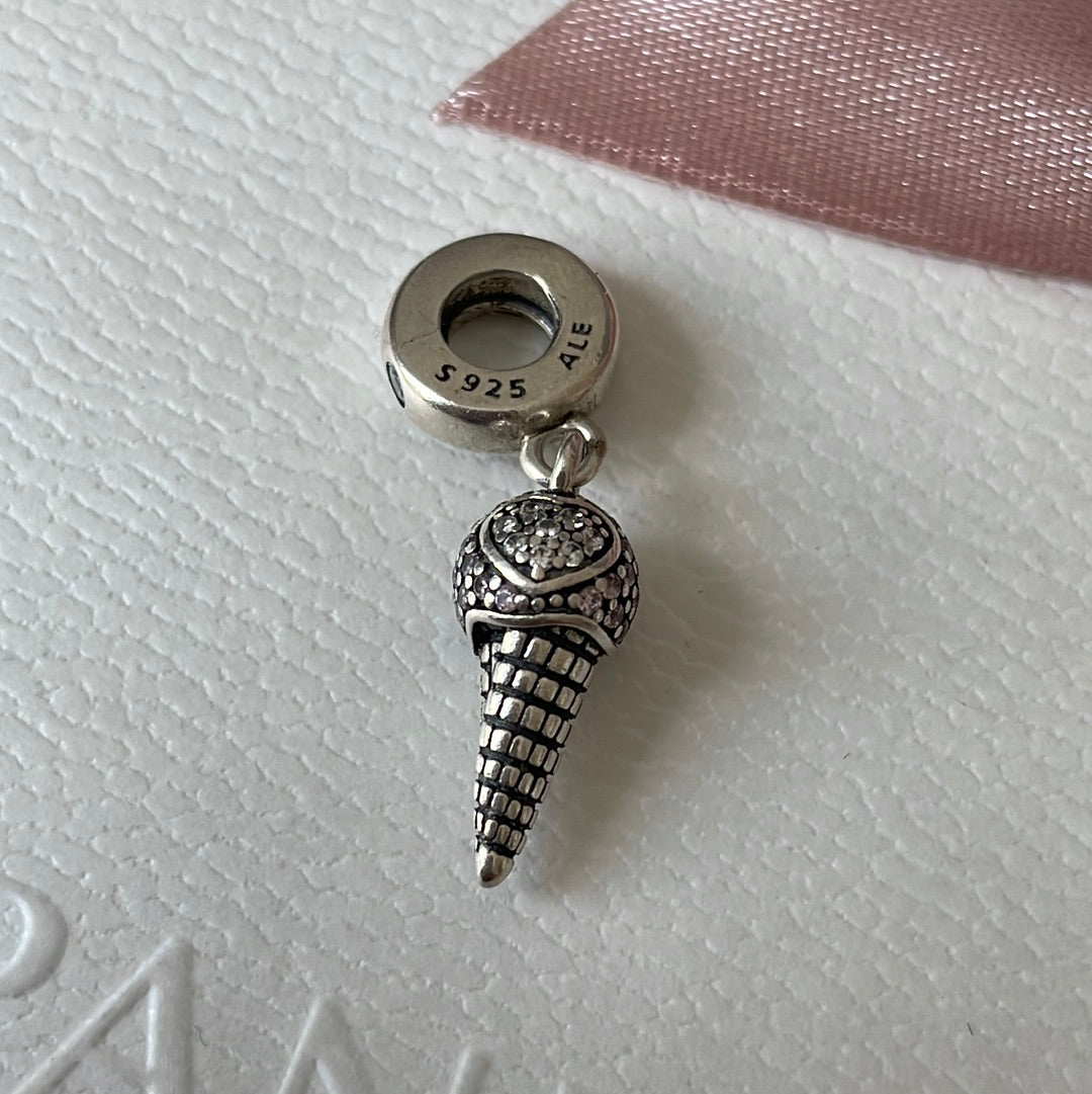 Genuine Pandora Ice Cream Pave Dangle Charm