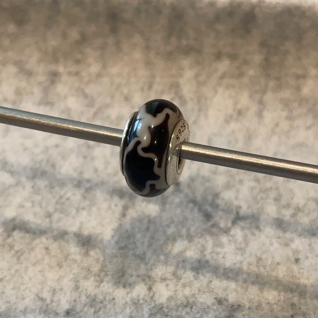 Genuine Pandora Retired Rare HTF Masai Giraffe Animal Print Murano Glass Charm SALE