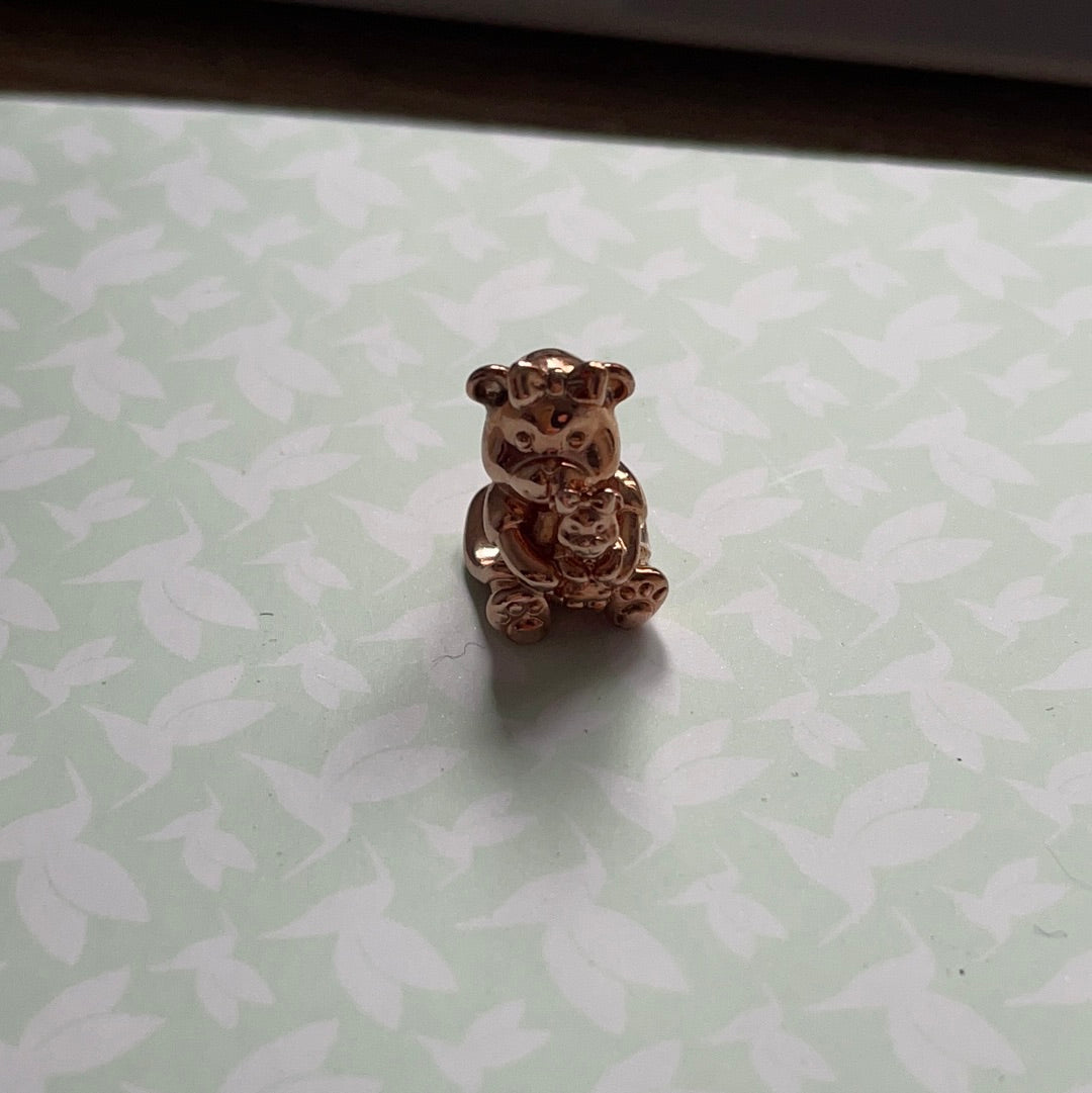 Genuine Pandora Rose Gold Dora Bear With Baby Bear Charm