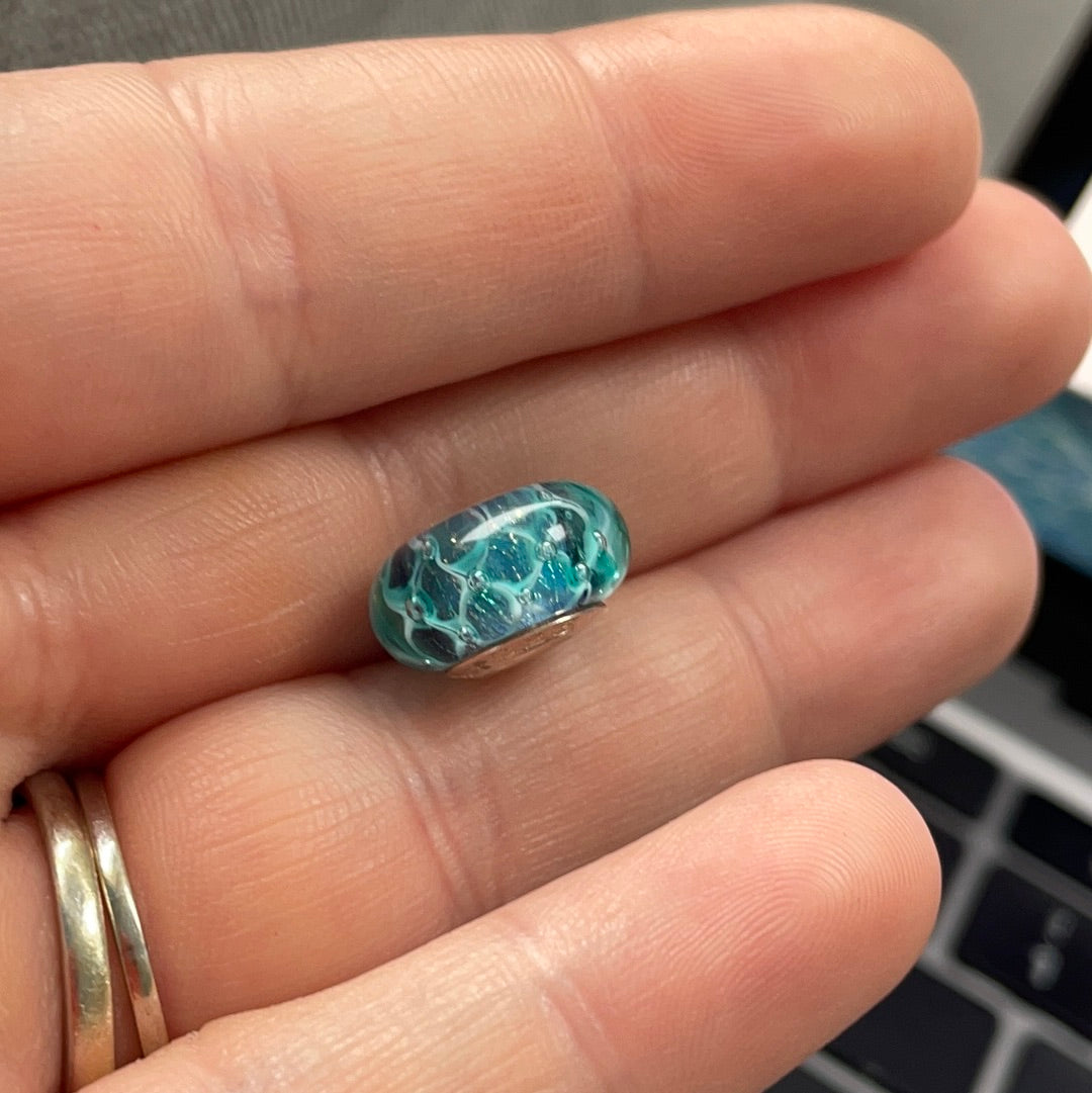 Genuine Chamilia Murano - Blue, Turquoise Mermaid Shimmer BEAUTIFUL