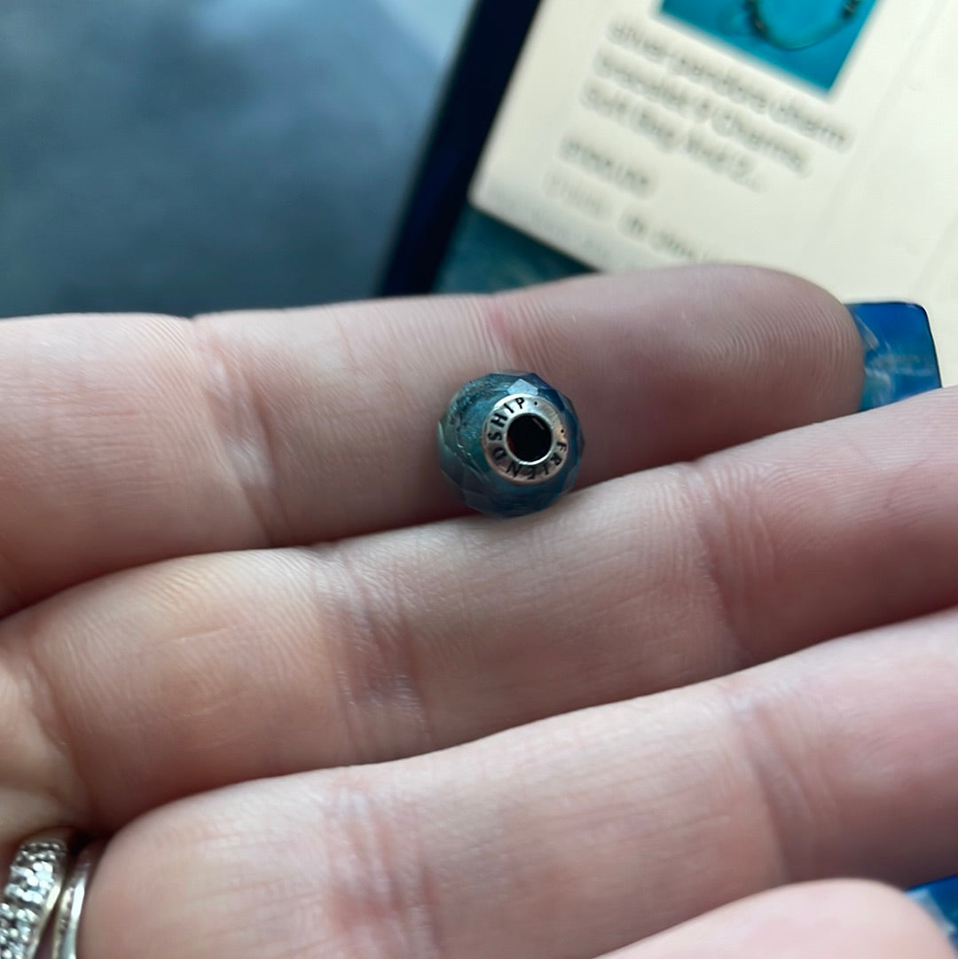 Genuine Pandora Essence Charm Friendship Blue Faceted Stone