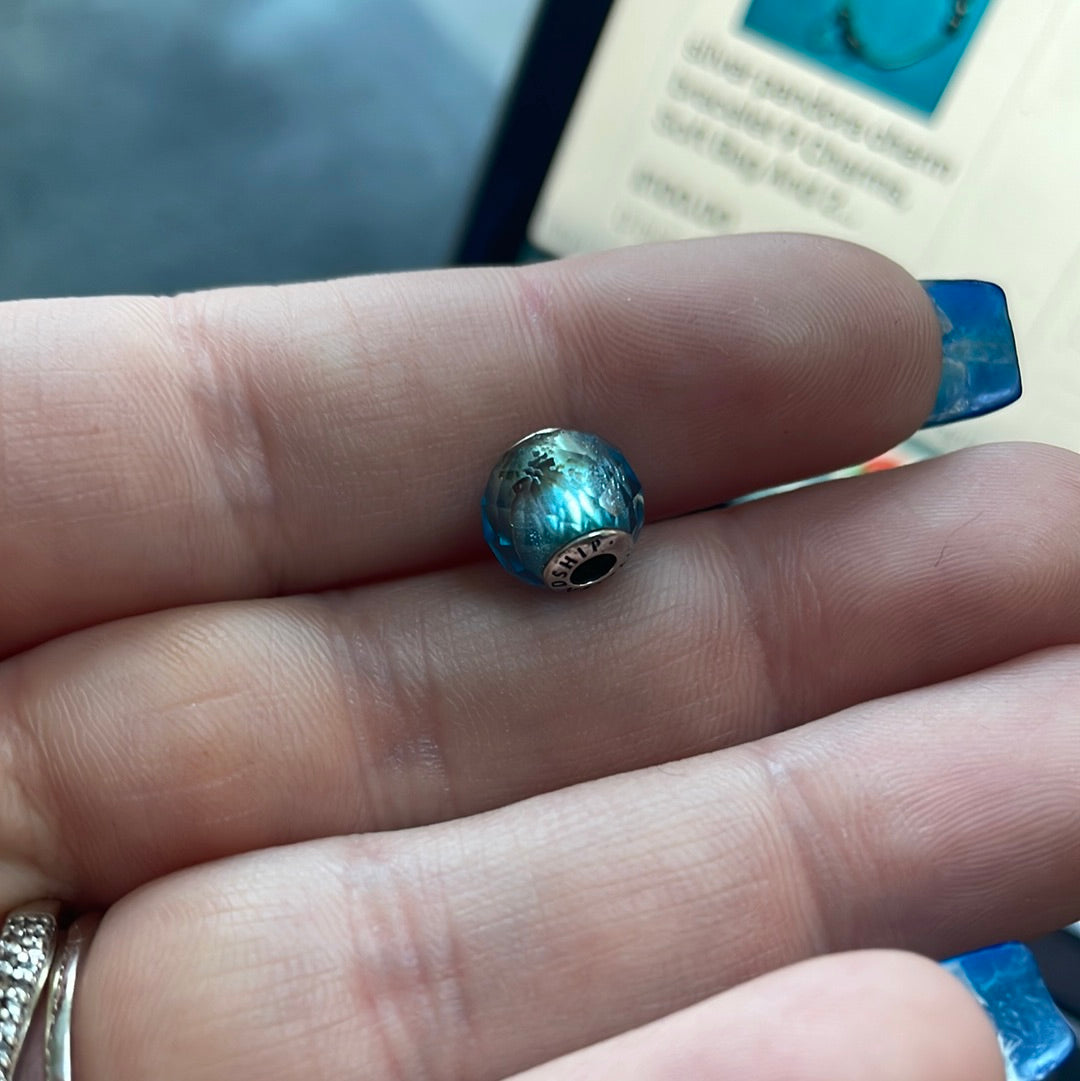 Genuine Pandora Essence Charm Friendship Blue Faceted Stone
