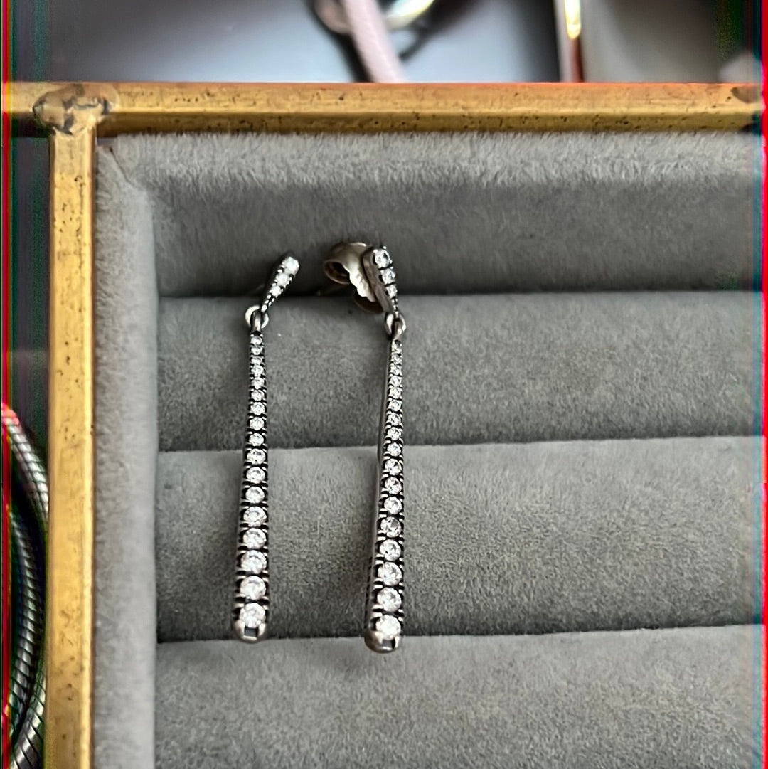 Genuine Pandora Pave Shooting Stars Dangle Earrings