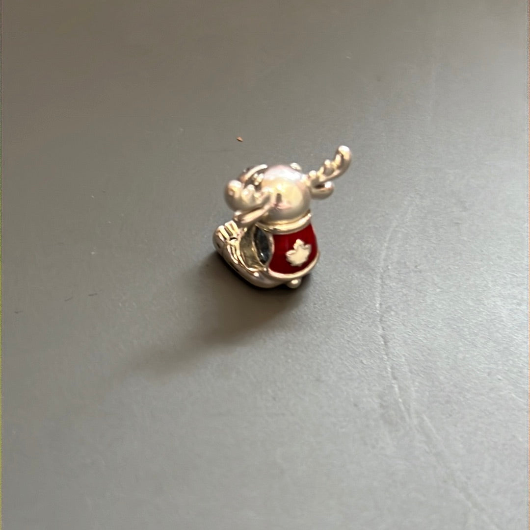 Genuine Pandora Canadian Moose Christmas Red Jumper Charm
