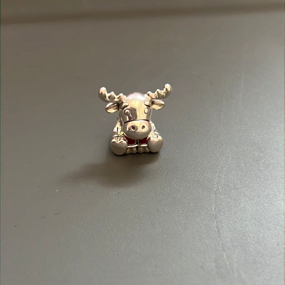 Genuine Pandora Canadian Moose Christmas Red Jumper Charm
