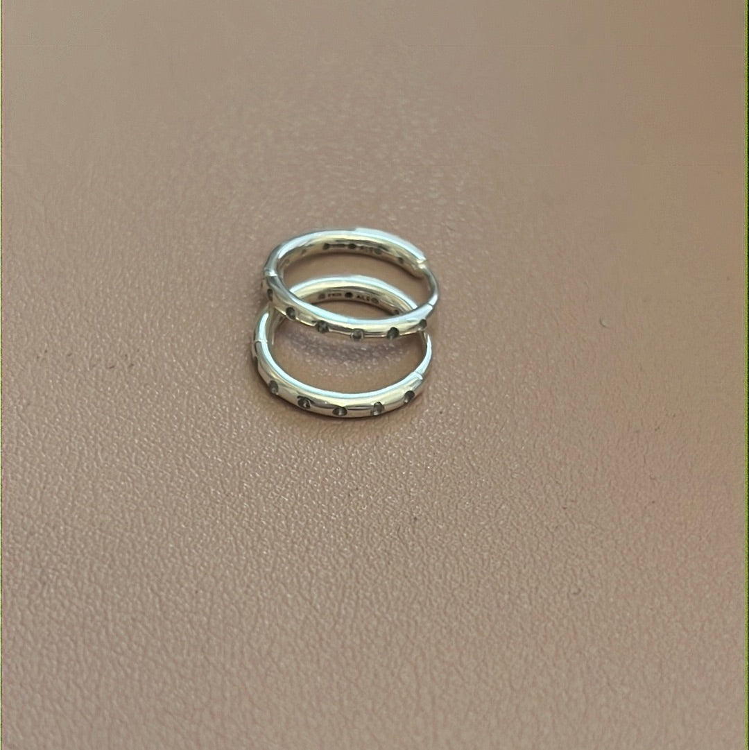 Genuine Pandora Pave Earrings Hoops CZ Eternity