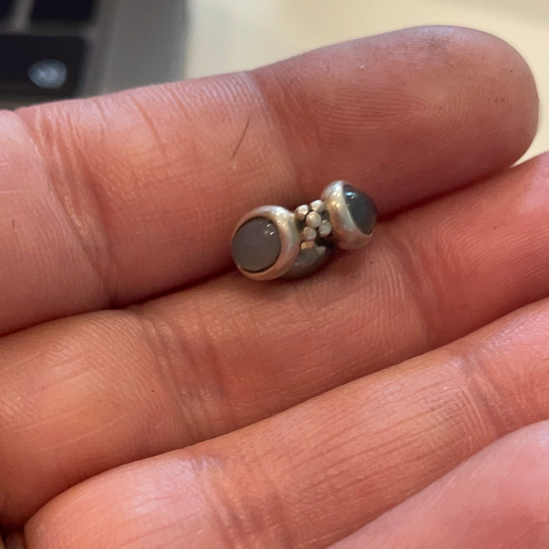 Genuine Pandora Pale Grey Moonstone Spacer RARE HTF
