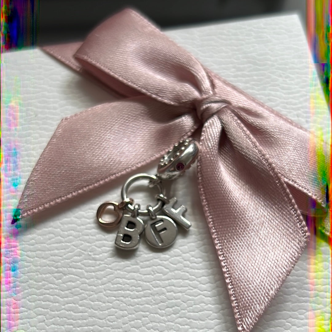Genuine Pandora Dangle BFF Rose Gold Heart Charm
