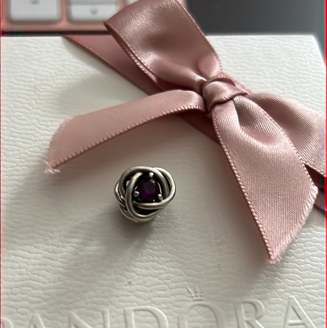 Genuine Pandora Purple Heart Birthstone February Birthstone New Style Eternity