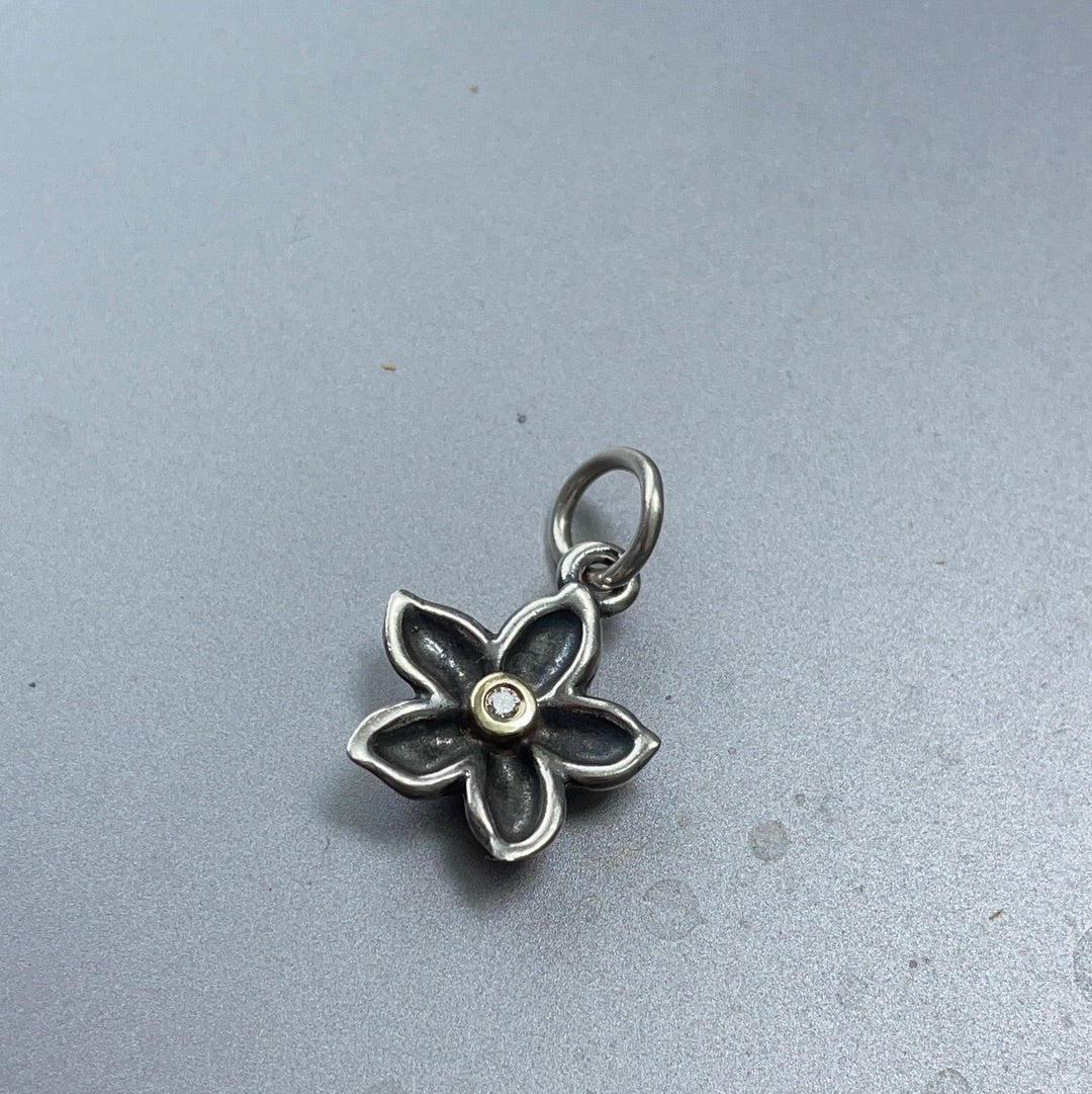 Genuine Pandora He Loves Me Diamond Two Tone Flower Dangle SUPER RARE