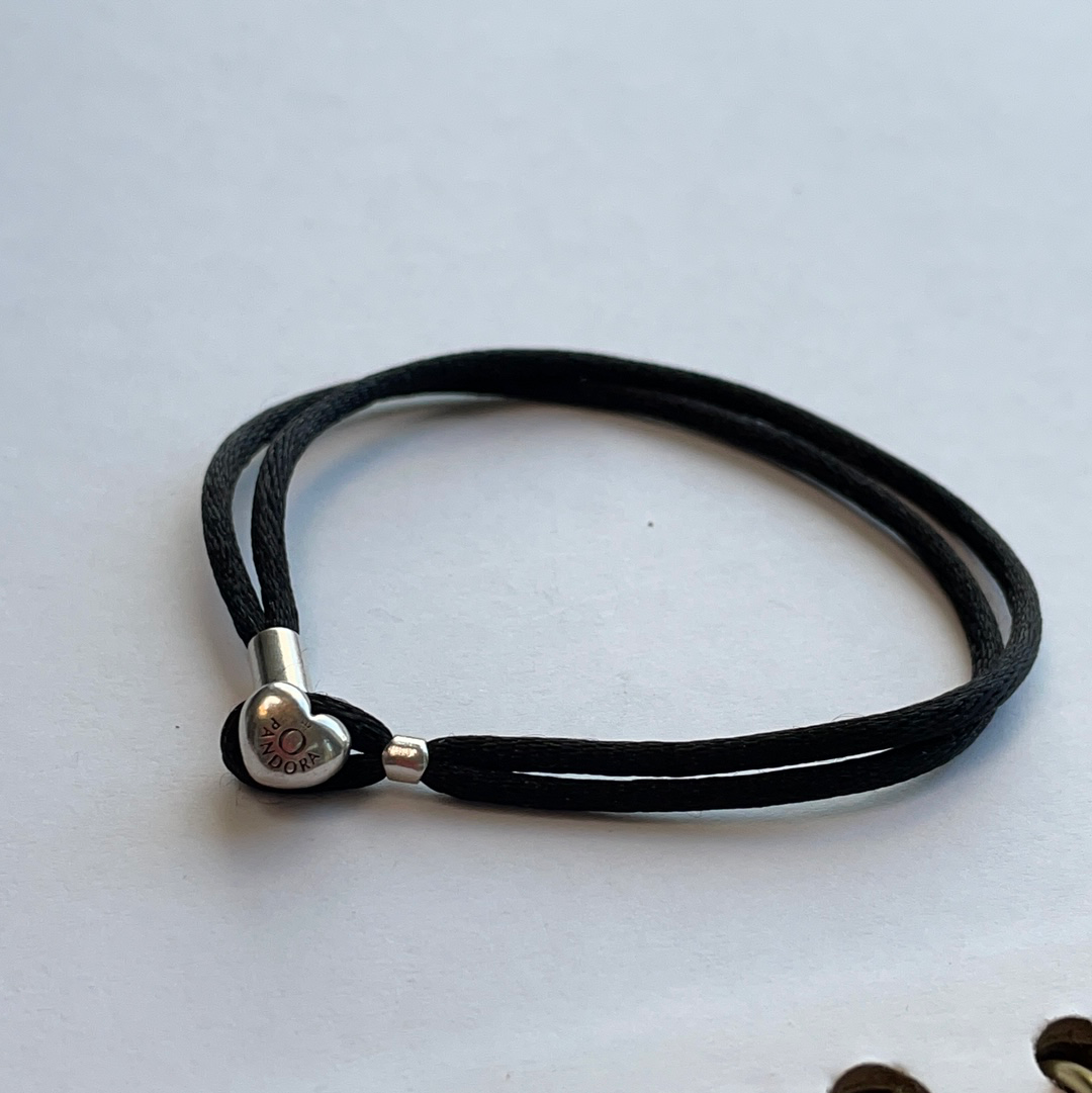 Genuine Pandora BLACK String Bracelet 20cm