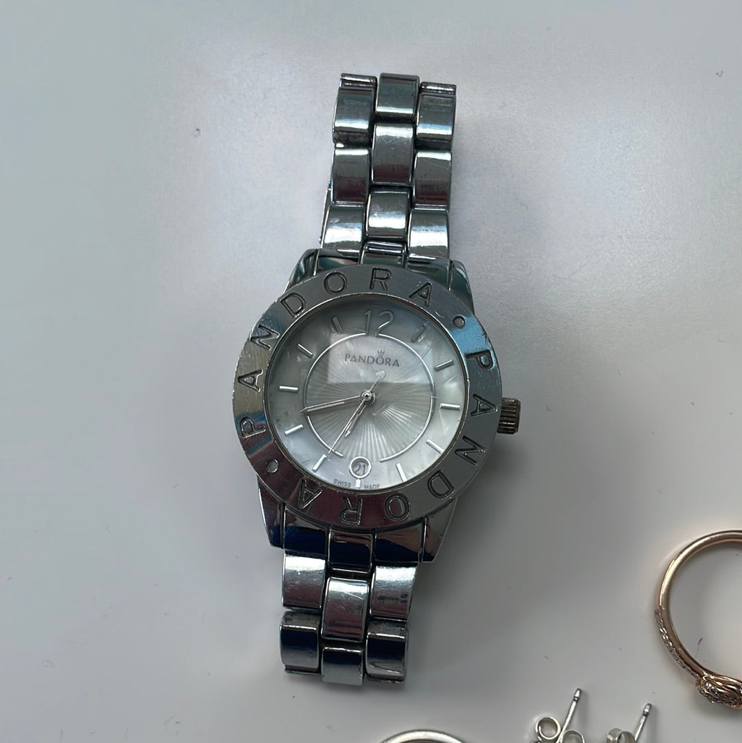 Pandora (?!) Grand C Large Watch Pearl Face READ DESCRIPTION