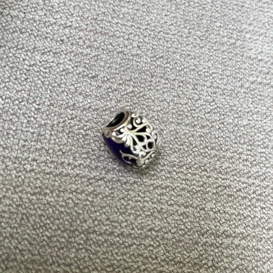 Genuine Pandora Purple Enamel Regal Beauty Openwork