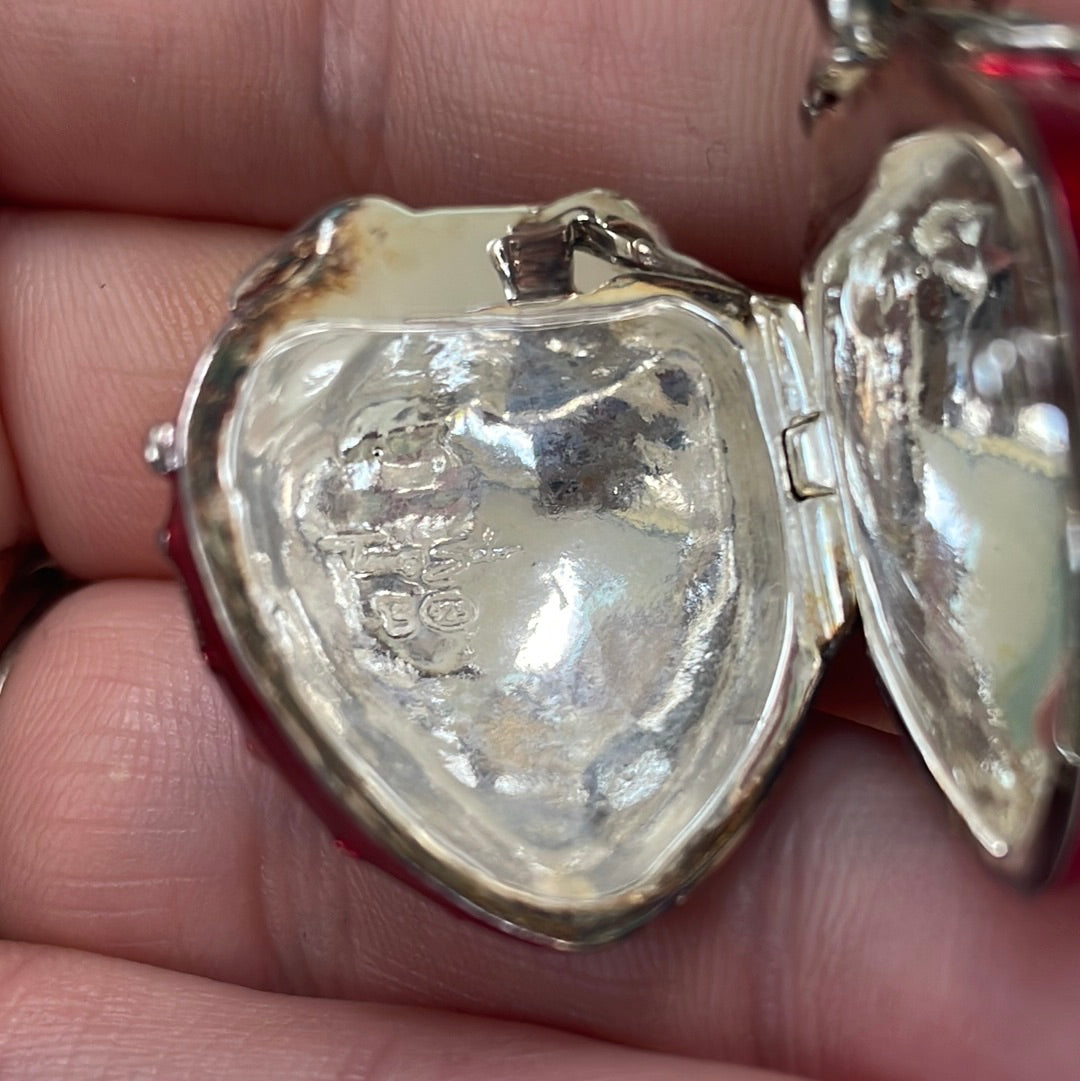 Genuine Thomas Sabo Red Enamel Sweet Strawberry Summer Locket RARE