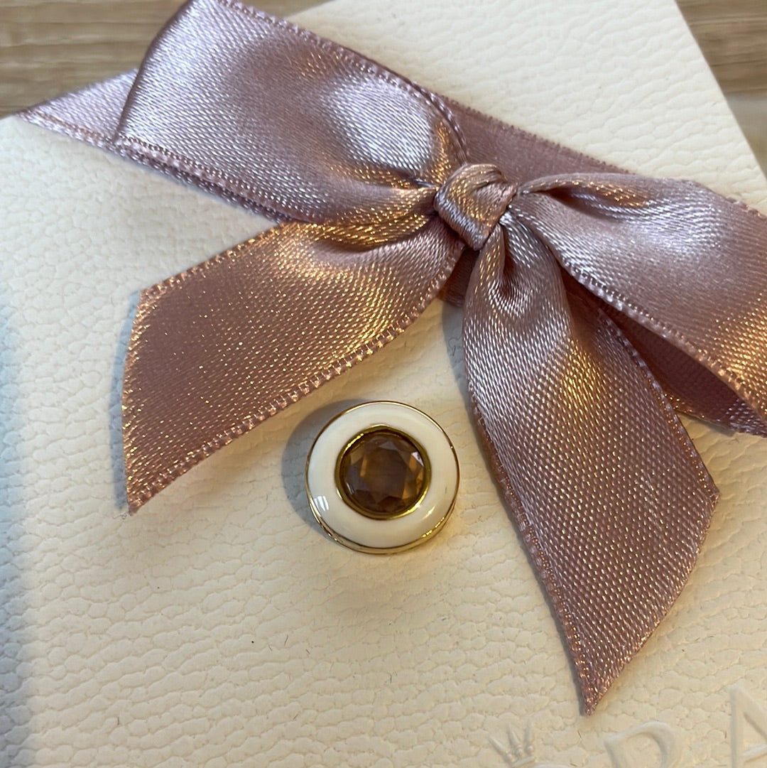 Genuine Pandora Shine Gold Reflexions, Pink Enamel CZ Charm