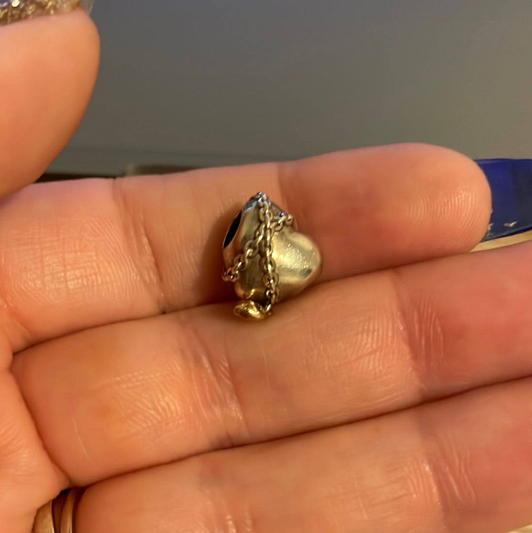 Genuine Pandora Lock and Chain Heart Keep Me Safe Charm