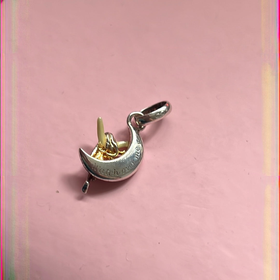 Genuine Links of London Sterling Silver Dangle Watch Over Me Fairy on a Moon Charm