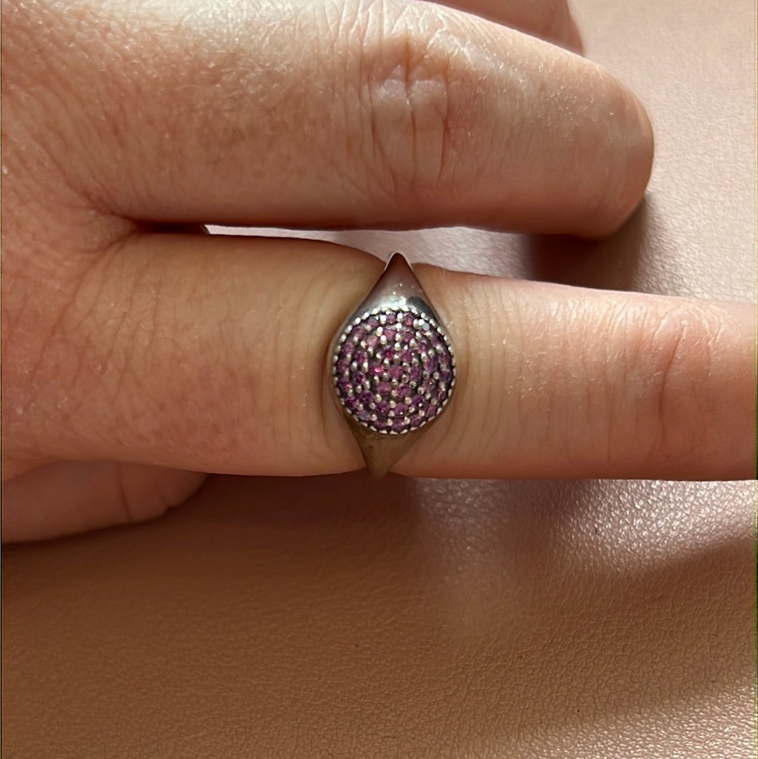 Genuine Pandora Purple Love Pod Pave Sparkle Ring 54