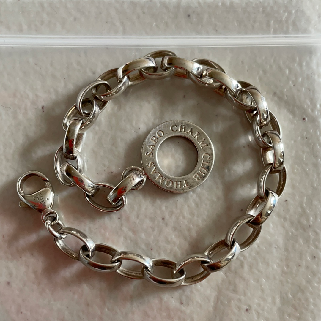 Thomas Sabo Sterling Silver Charm Clasp Links Bracelet Medium