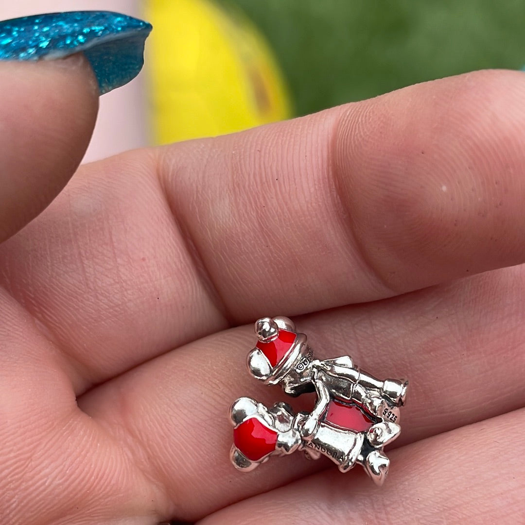 Genuine Pandora Mickey and Minnie Christmas Enamel Disney Charm