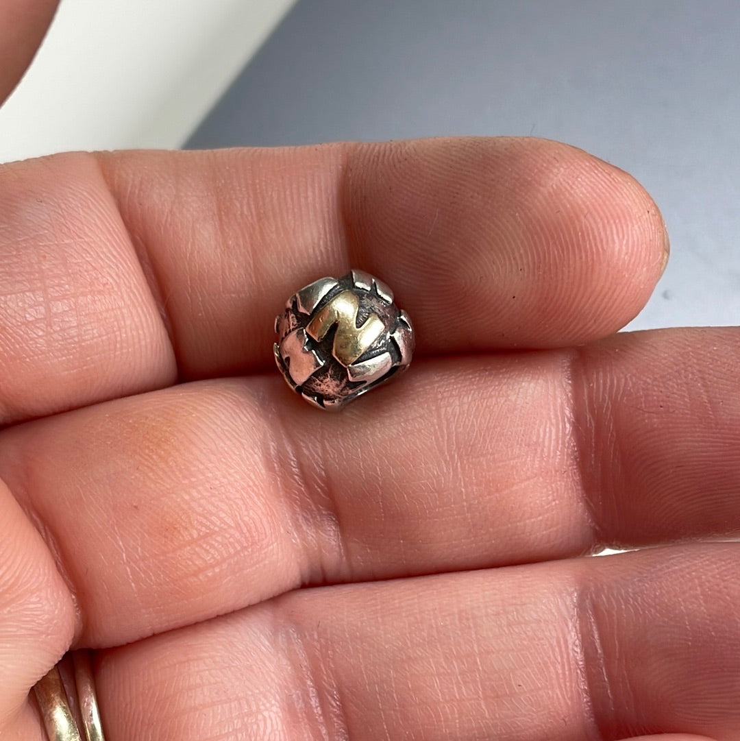 Genuine Pandora Retired Golden Letter N