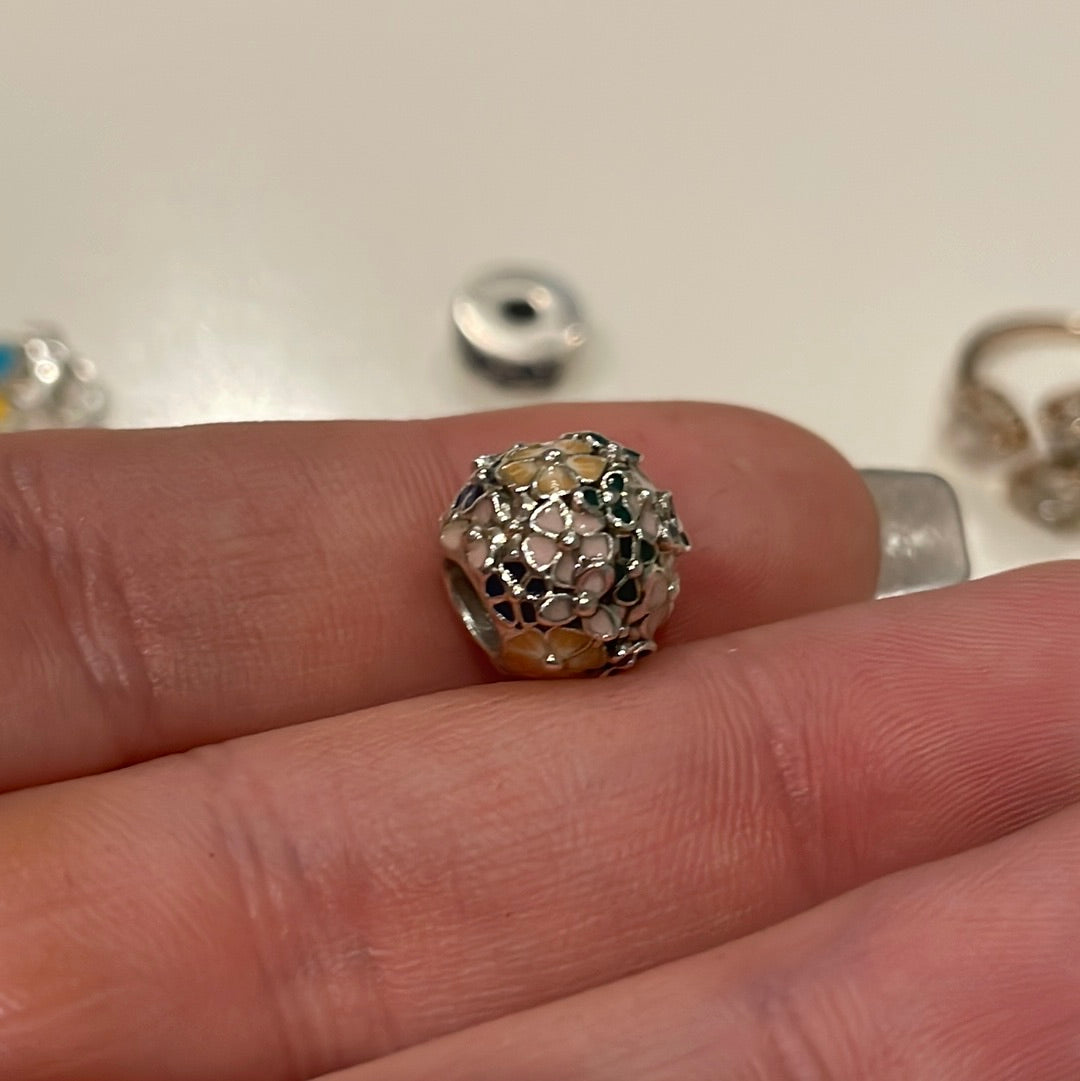 Genuine Pandora Enamel Flower Classic Flower Arrangement Charm Colourful