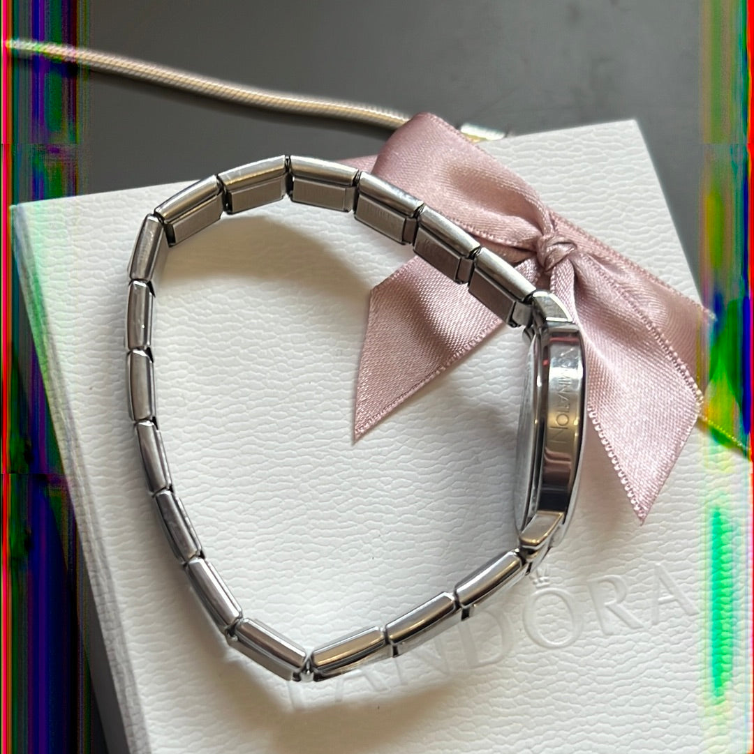 Genuine Nominations Silver Link Watch Adjustable