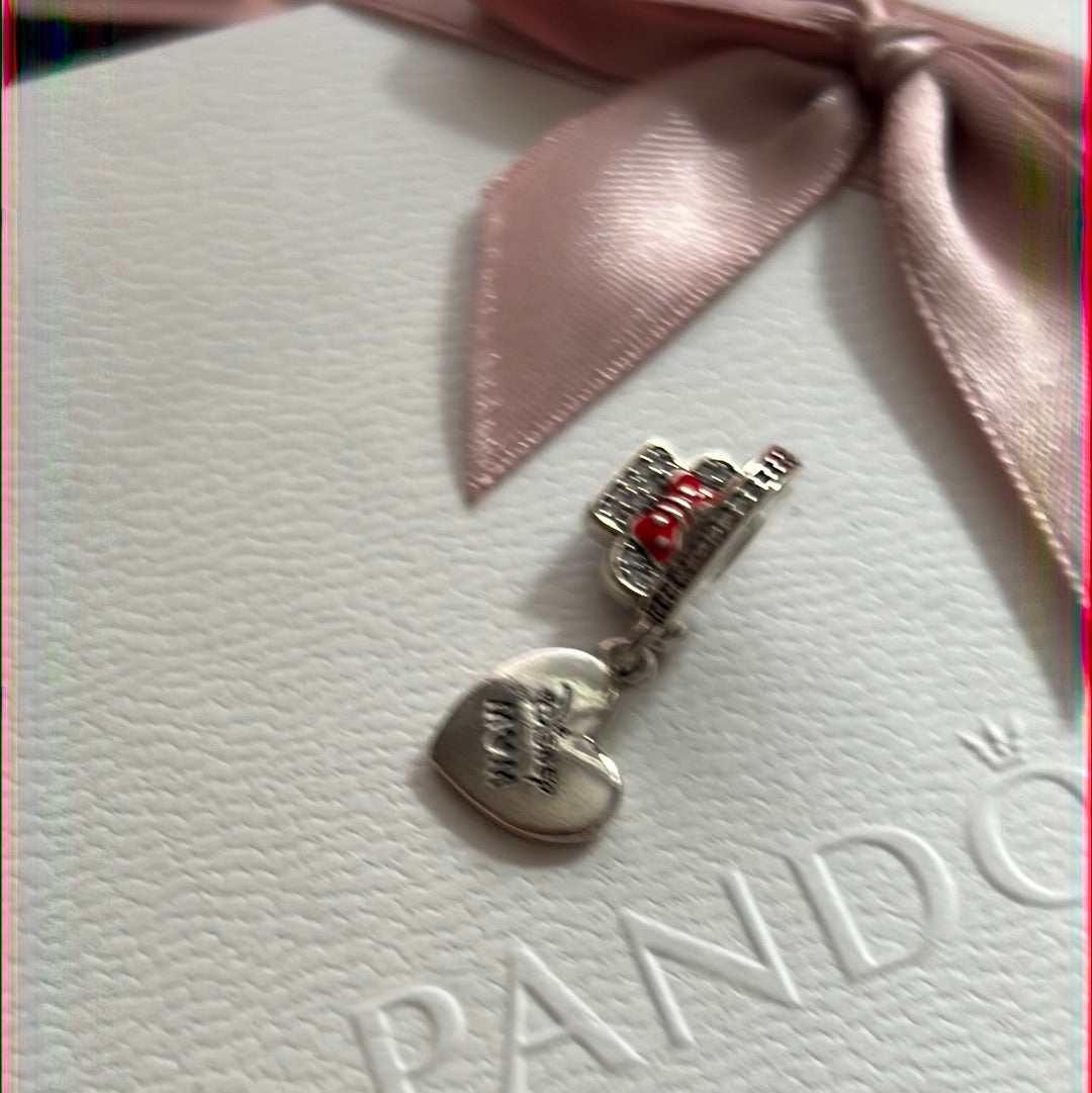 Genuine Pandora Disney Minnie Mouse Disney Mum Dangle Pave Charm