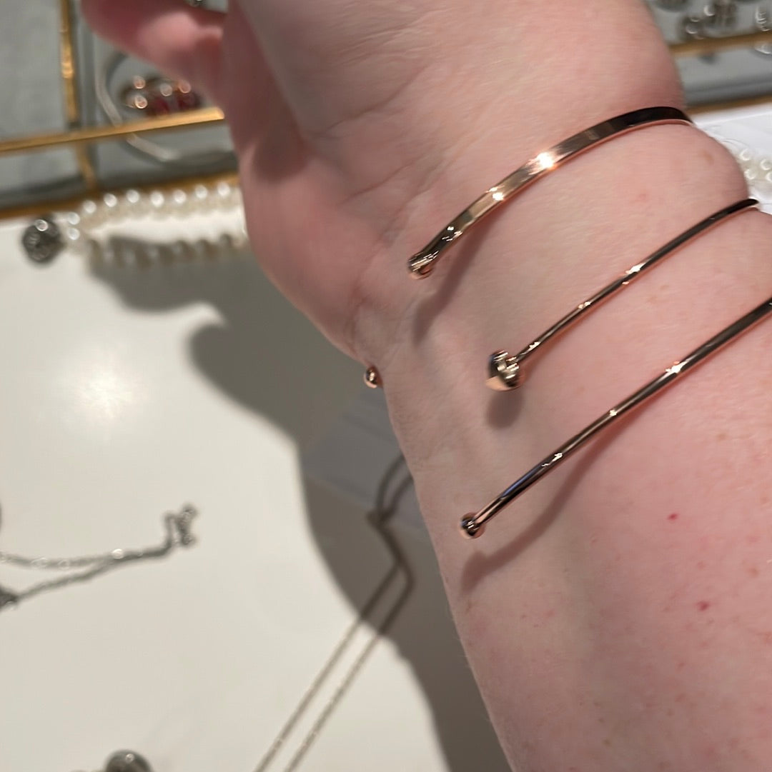 Ted Baker Rose Gold Set of 3 Bangles Fit 16-18cm wrist