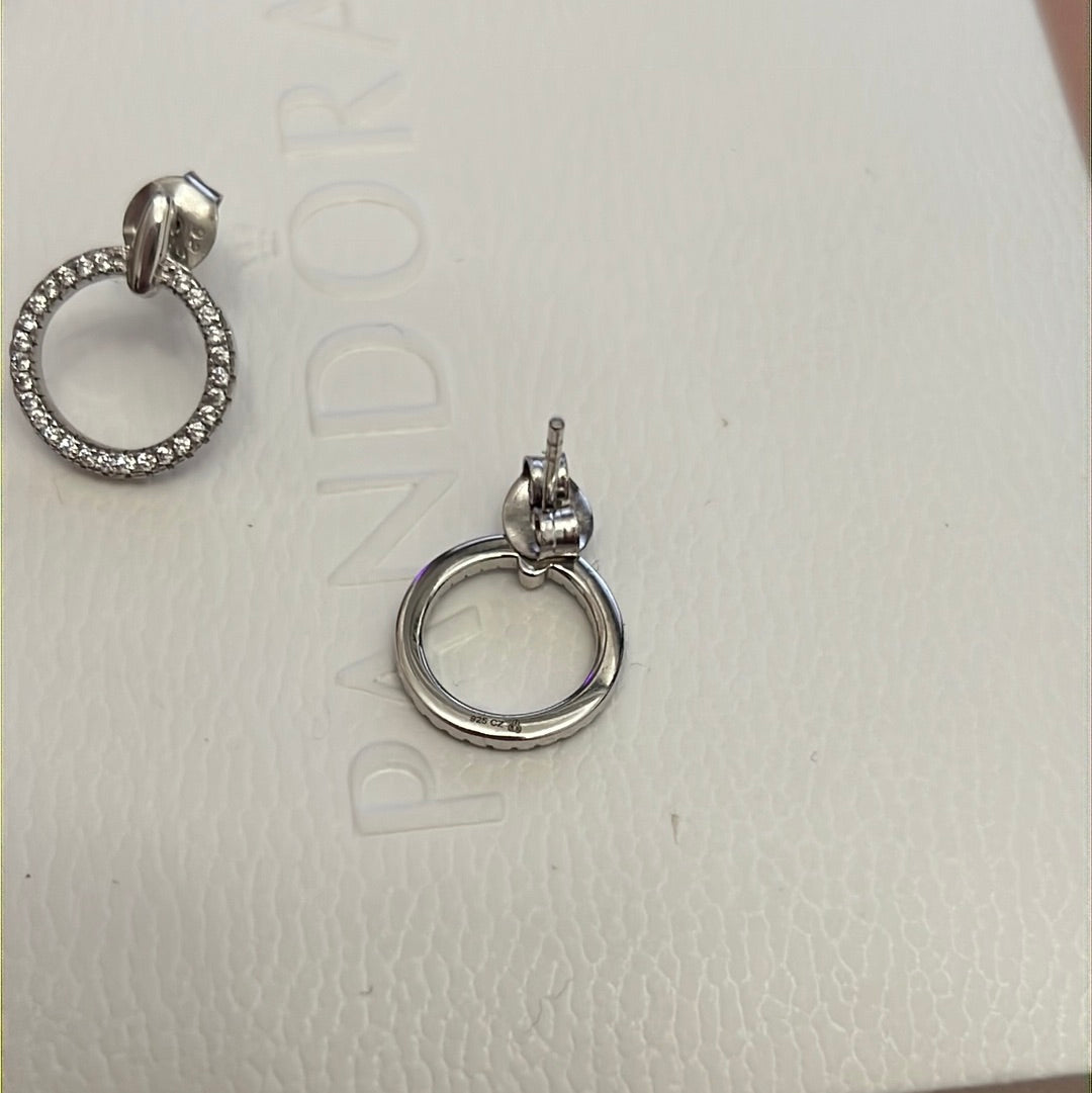 Genuine Thomas Sabo Sterling Silver Large Pave Circle Earrings