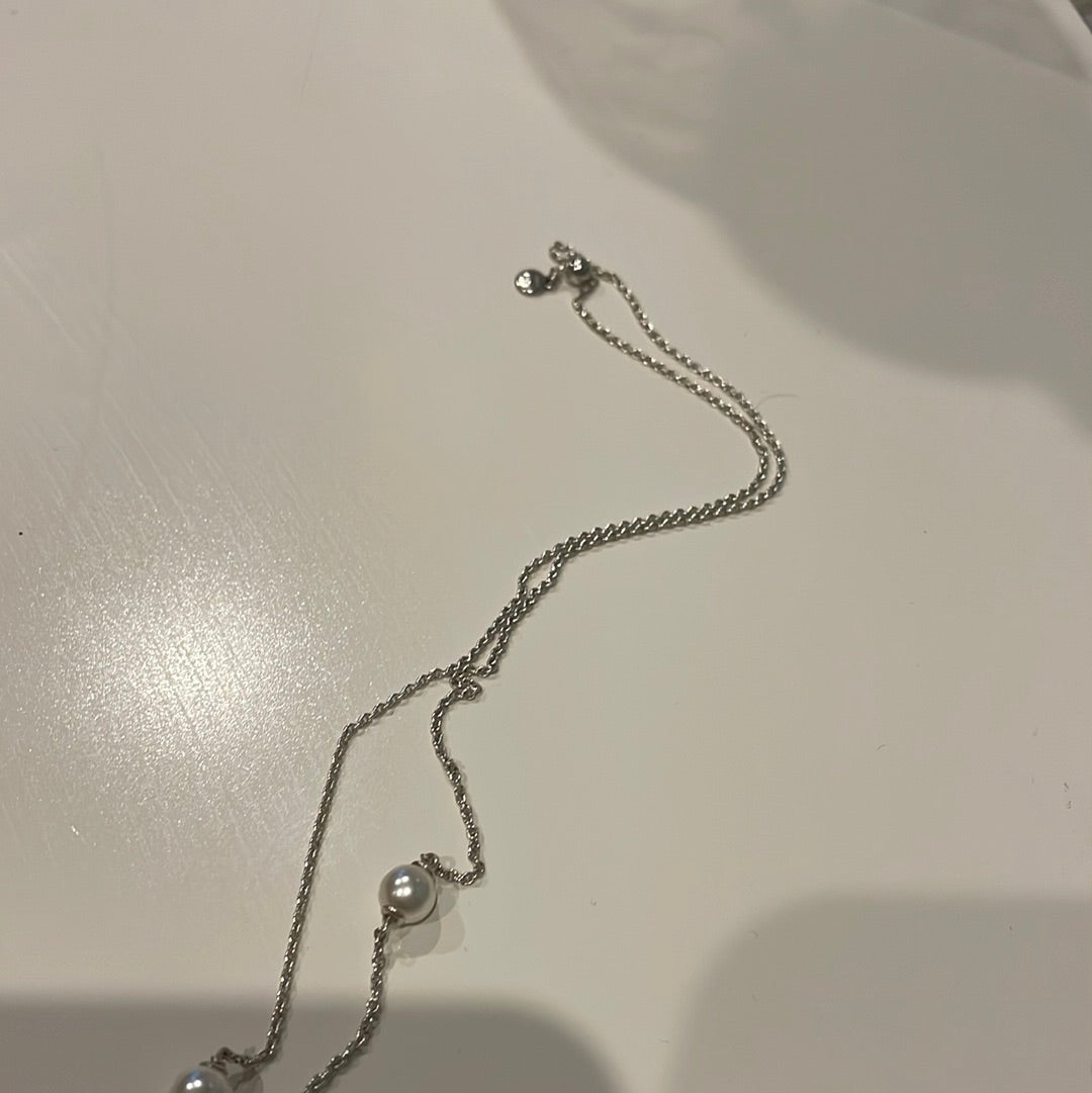 Genuine Pandora Rare HTF Luminous Freshwater Pearl Necklace Adjustable 50cm