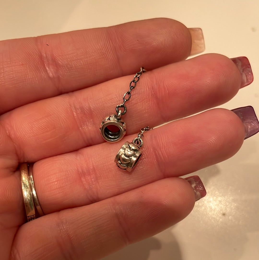 Sterling Silver Safety Hearts Chain Fits Moments