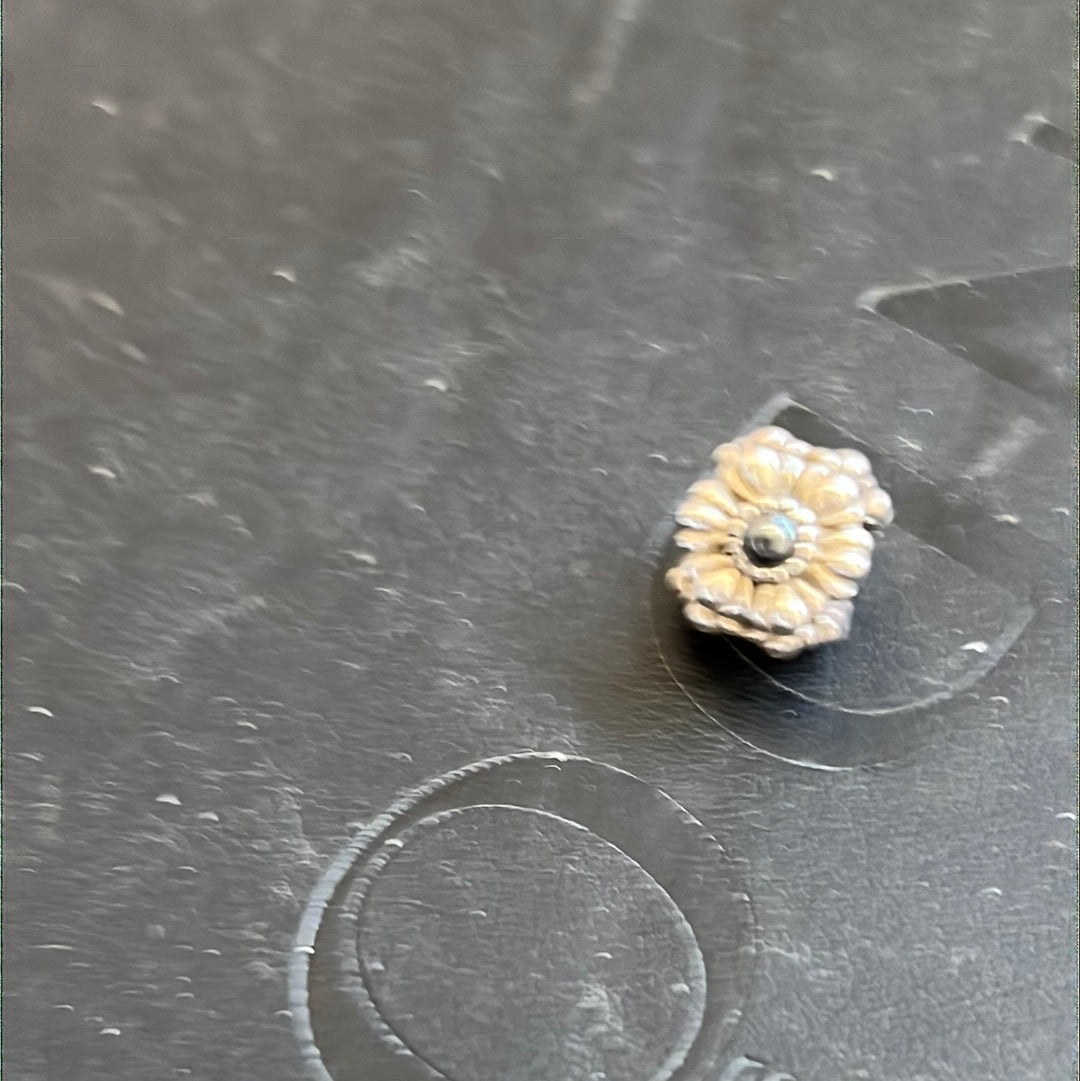 Genuine Pandora Rare Hematite Grey Birthday Bloom Charm